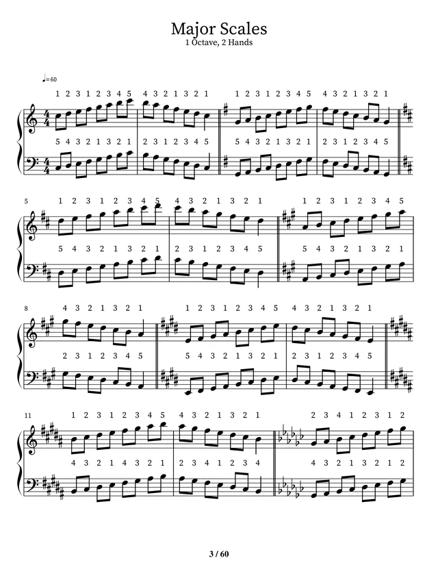 Sample page 3: Major scale studies